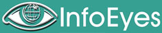 Info Eyes logo; green background; small size; horizontal