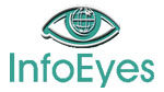 Info Eyes logo; white background; small size; vertical