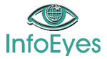 Info Eyes logo; white background; small size; vertical